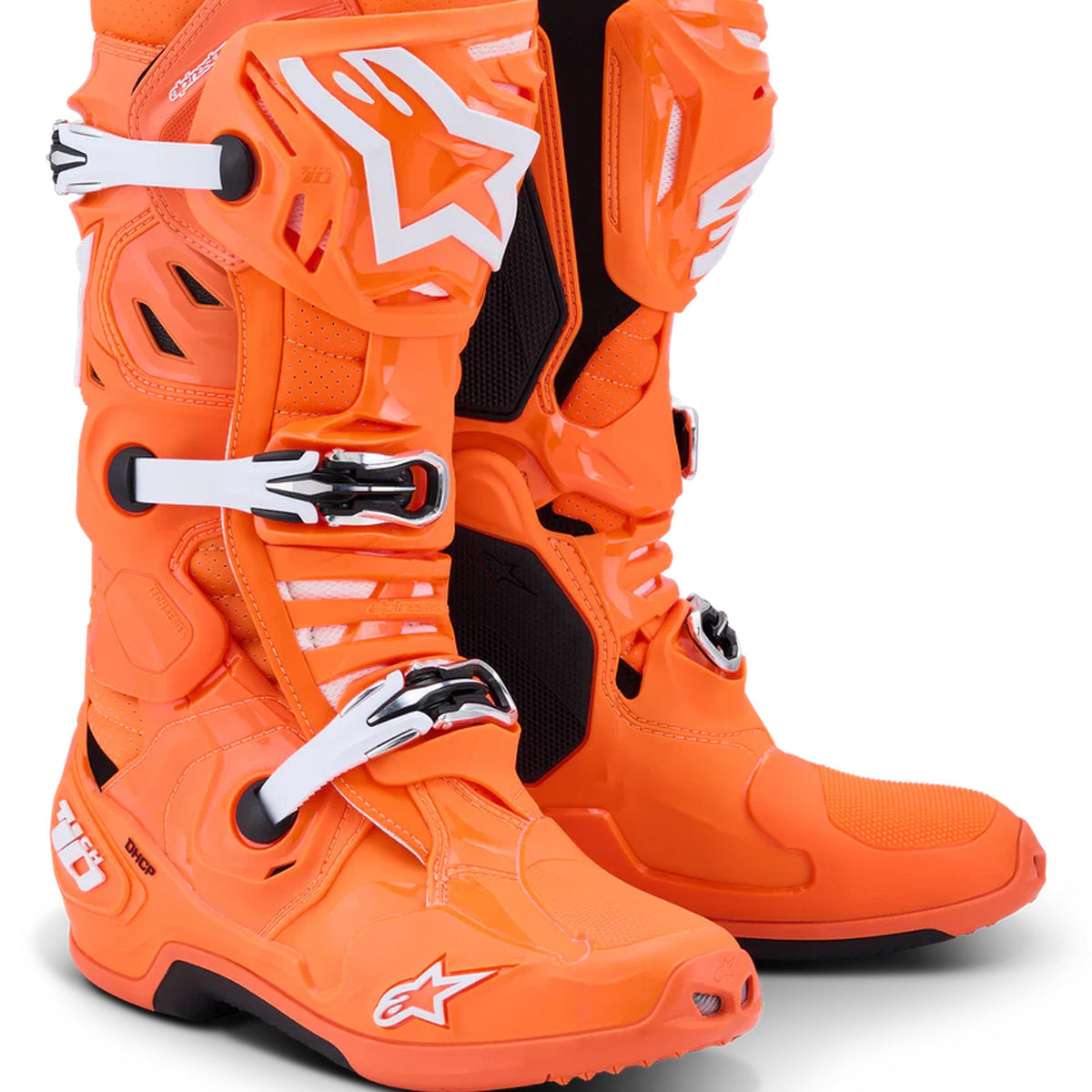 Alpinestars Vented Tech 10 Fluorescent Orange/White Motocross Boots