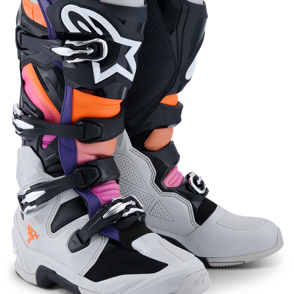 Alpinestars Tech 7 Black/Orange/Fluo Magenta Motocross Boots