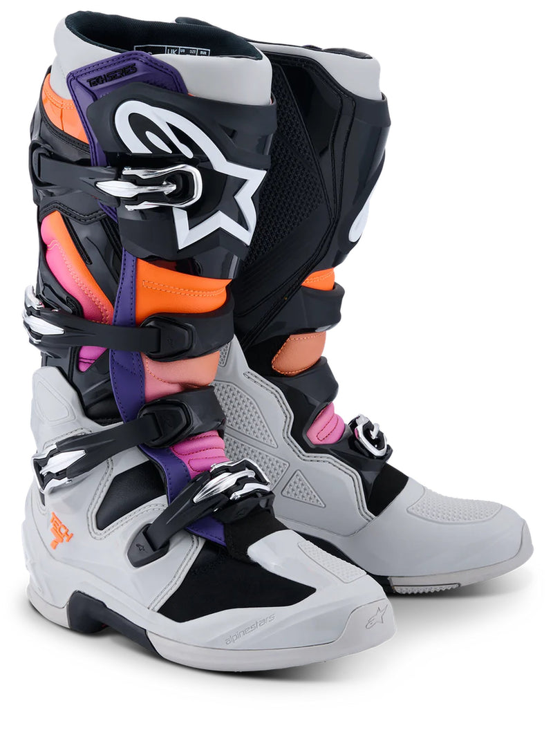 Alpinestars Tech 7 Black/Orange/Fluo Magenta Motocross Boots
