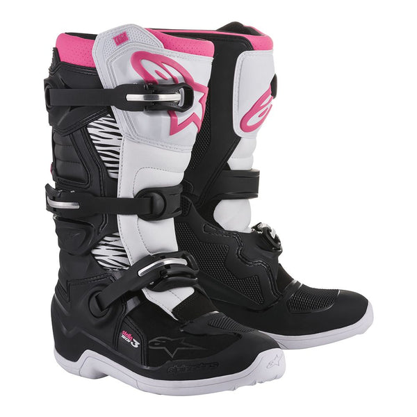 Alpinestars Stella Tech 3 Black/White/Pink Motocross Boots