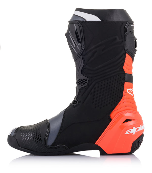 Alpinestars Supertech R v2 Schwarz/Fluorot/Weiß Motorradstiefel