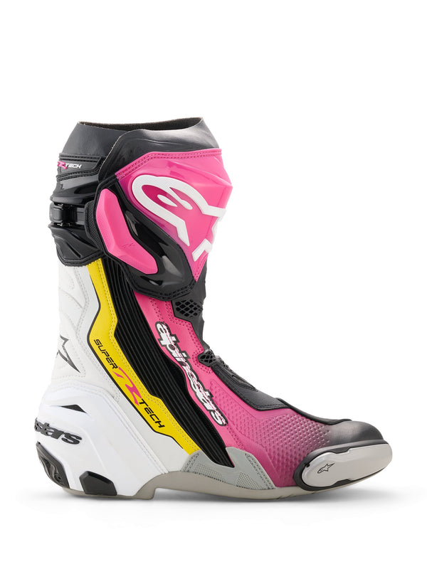 Alpinestars Supertech R v2 Schwarz/Rosa/Weiß/Gelb Motorradstiefel