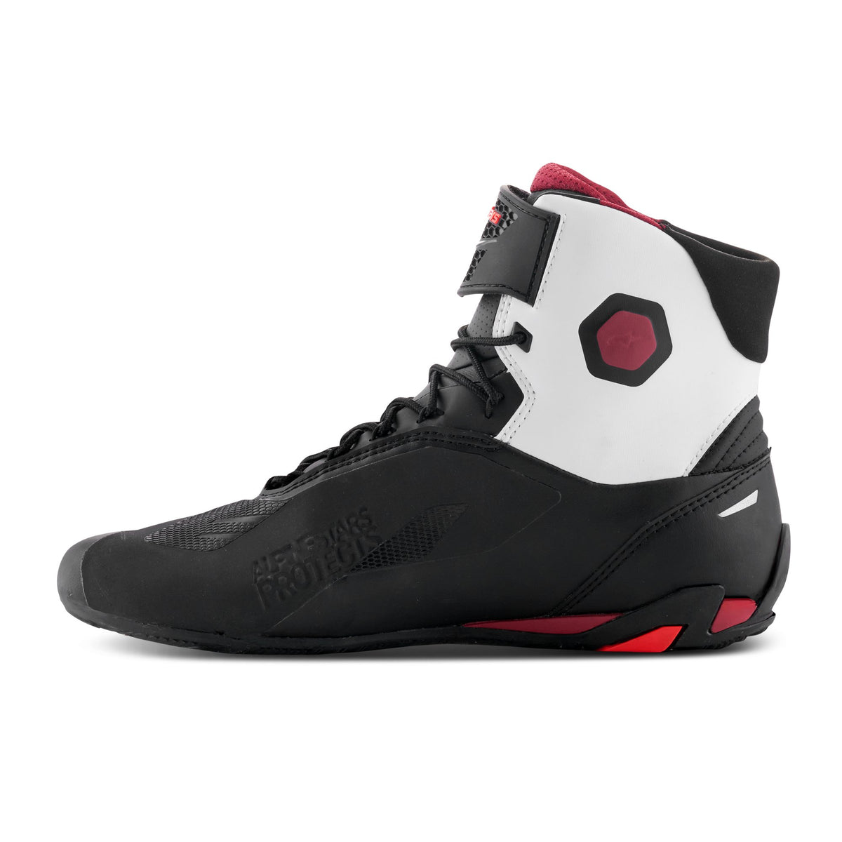Alpinestars Faster-4 Zwart/Wit/Donker Rood Motorlaarzen