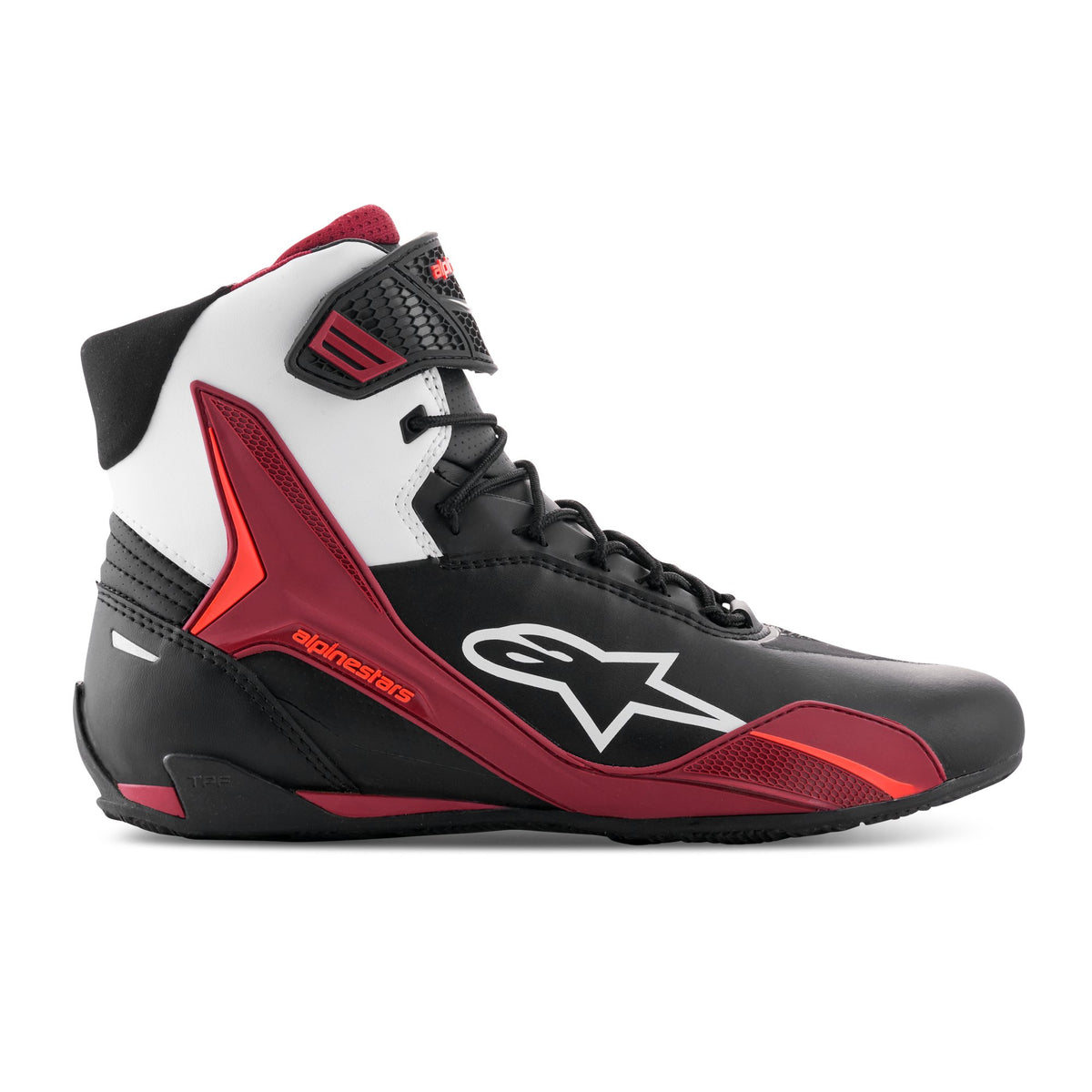 Alpinestars Faster-4 Zwart/Wit/Donker Rood Motorlaarzen