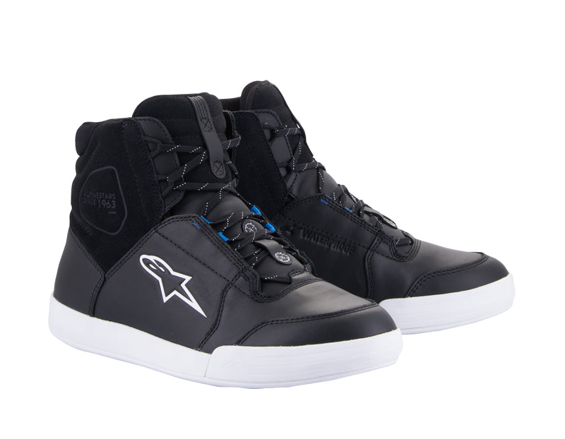 Alpinestars Chrome Waterproof Schwarz/Weiß/Blau Motorradstiefel