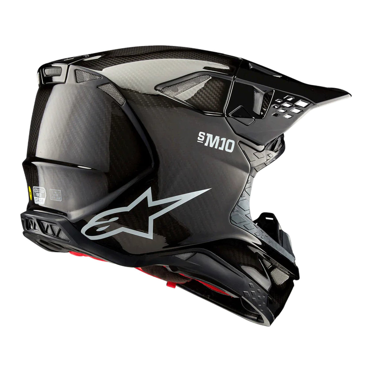 Alpinestars S-M10 2206 Solid Glans Carbon Crosshelm