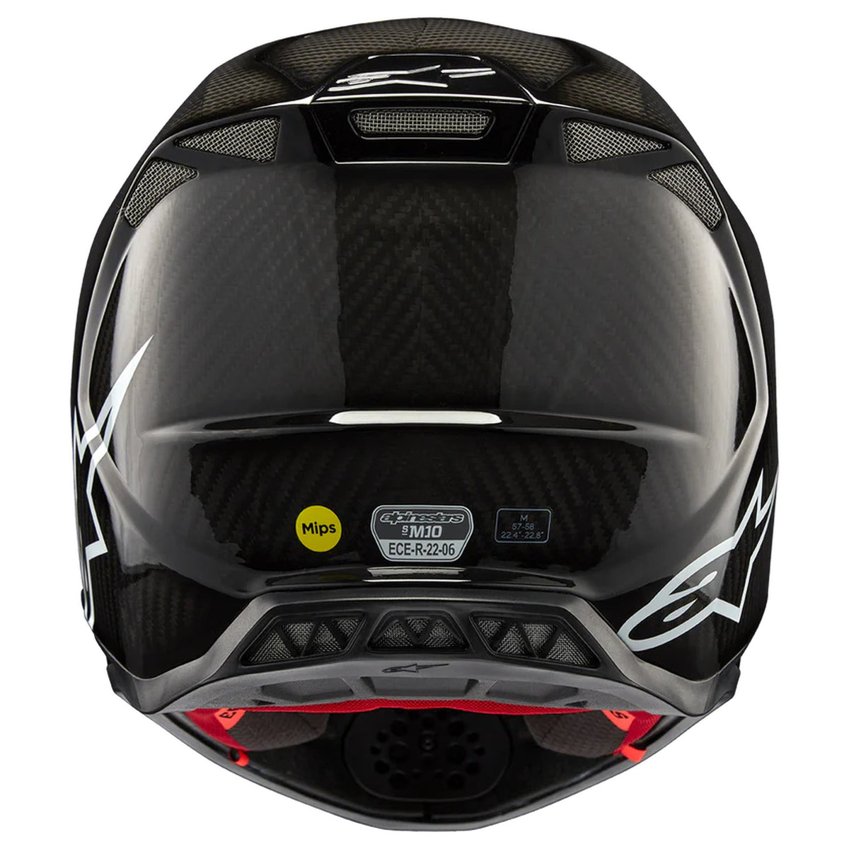 Alpinestars S-M10 2206 Solid Glans Carbon Crosshelm