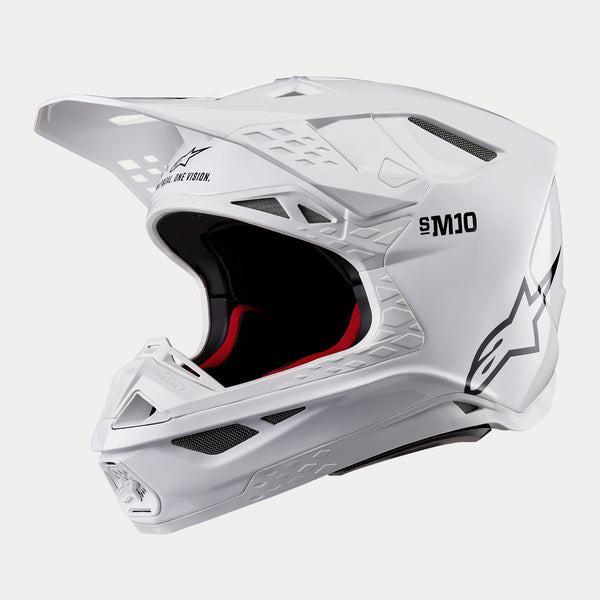 Alpinestars S-M10 2206 Solid White Motocross Helmet