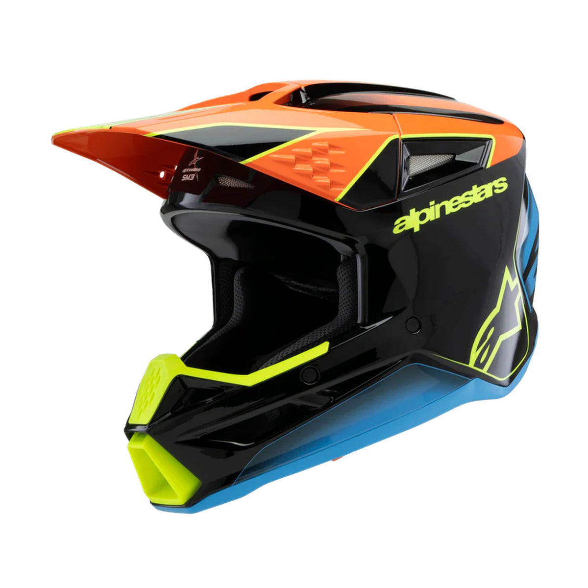 Alpinestars SM3 Youth Fray Schwarz/Orange/Fluor Gelb Crosshelm