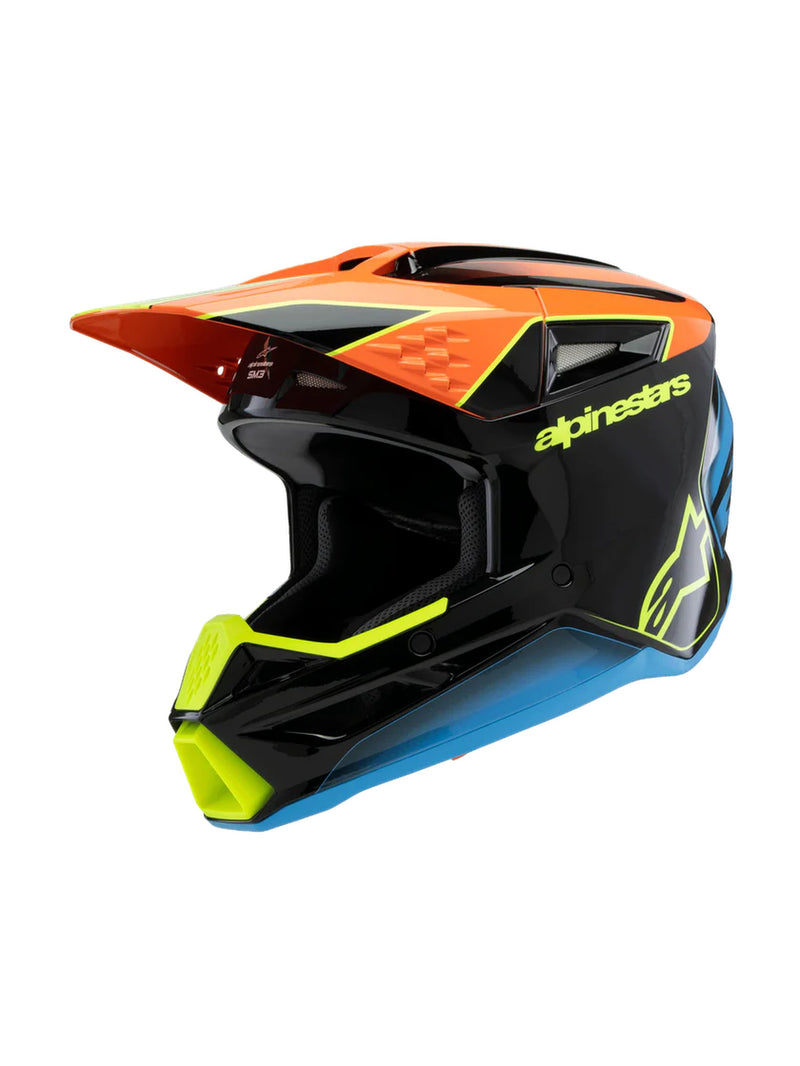 Alpinestars SM3 Youth Fray Schwarz/Orange/Fluor Gelb Crosshelm