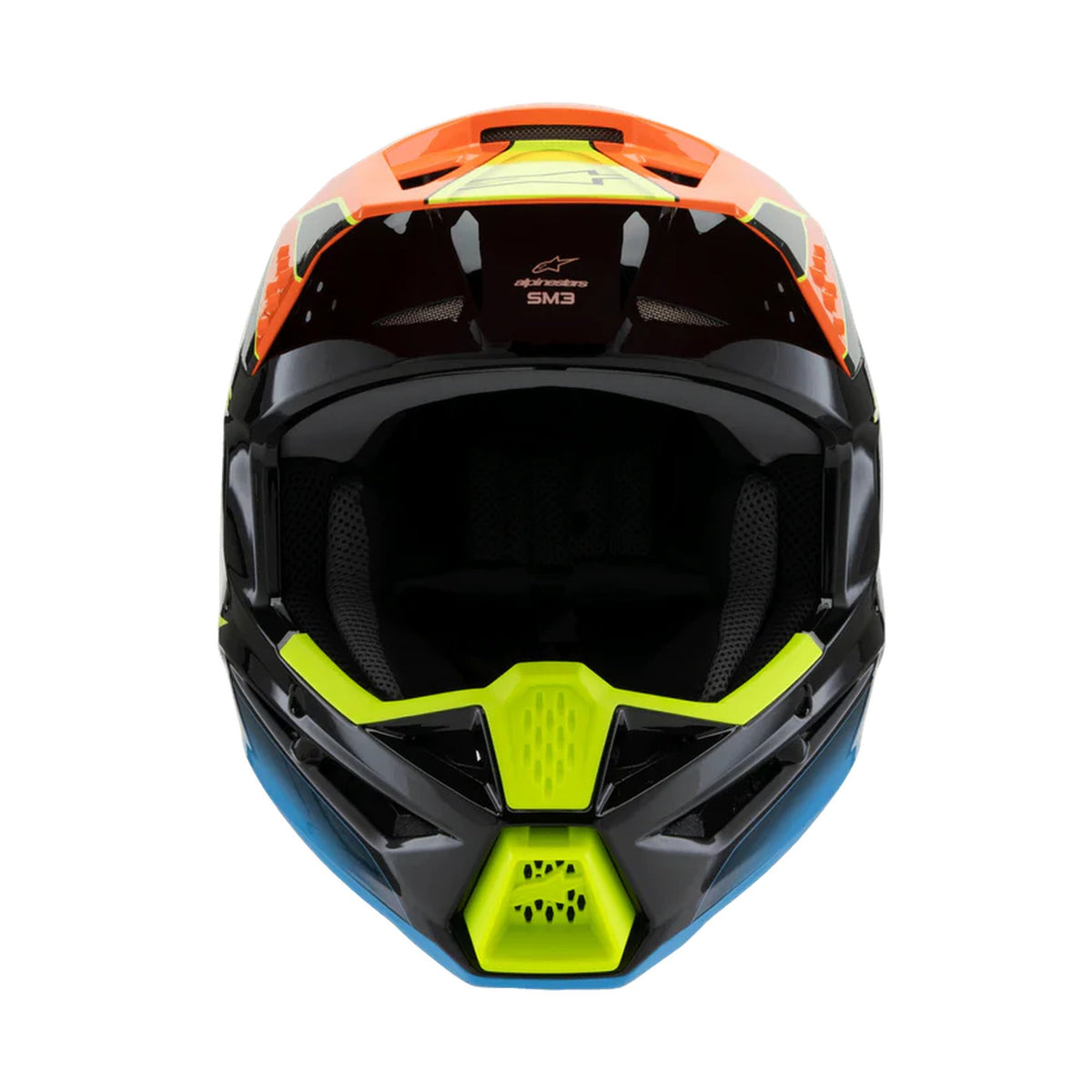 Alpinestars SM3 Youth Fray Schwarz/Orange/Fluor Gelb Crosshelm