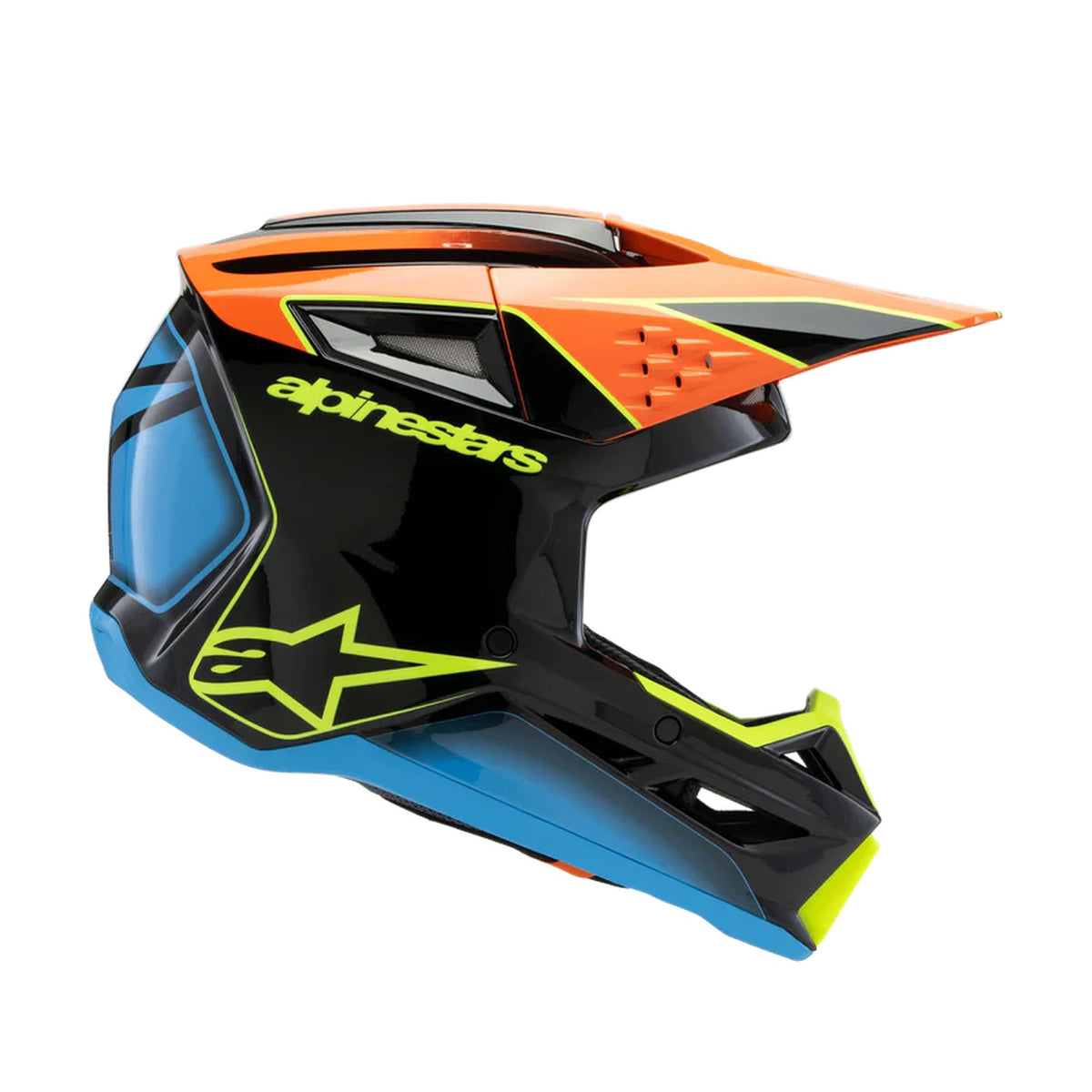 Alpinestars SM3 Youth Fray Schwarz/Orange/Fluor Gelb Crosshelm