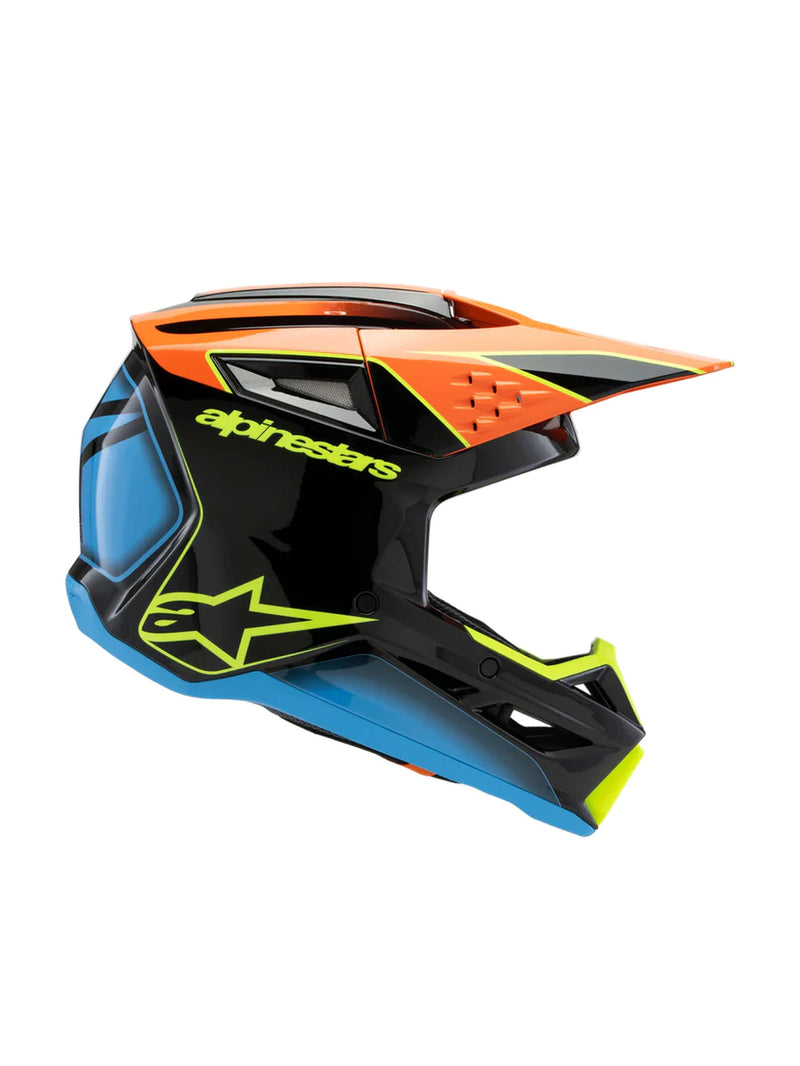 Alpinestars SM3 Youth Fray Schwarz/Orange/Fluor Gelb Crosshelm