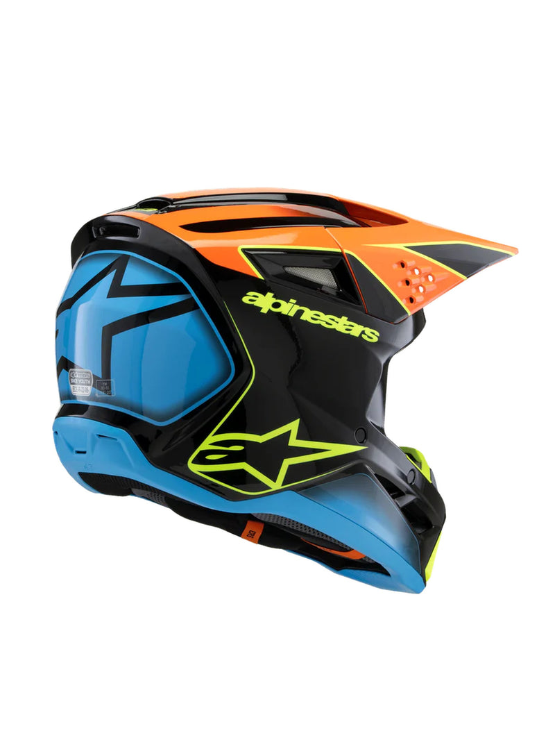 Alpinestars SM3 Youth Fray Schwarz/Orange/Fluor Gelb Crosshelm