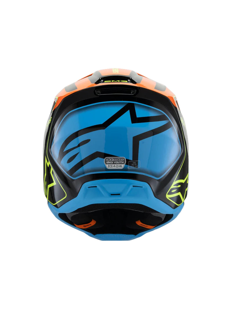 Alpinestars SM3 Youth Fray Schwarz/Orange/Fluor Gelb Crosshelm