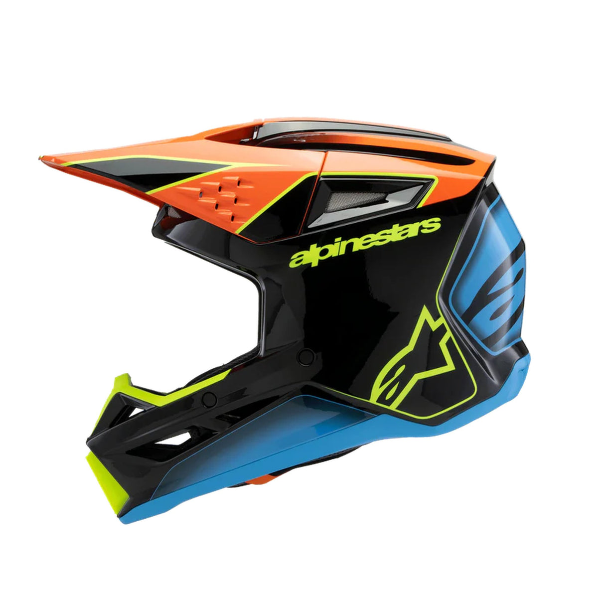 Alpinestars SM3 Youth Fray Schwarz/Orange/Fluor Gelb Crosshelm
