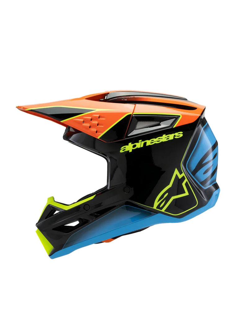 Alpinestars SM3 Youth Fray Schwarz/Orange/Fluor Gelb Crosshelm