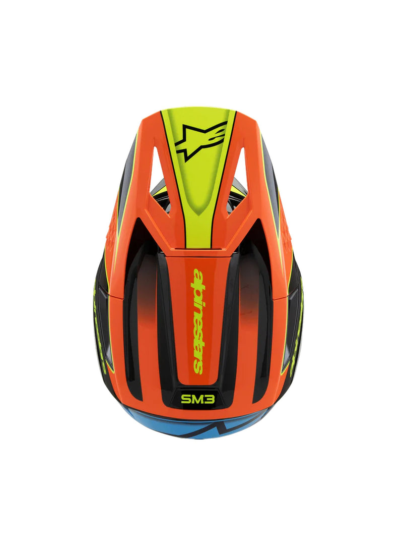 Alpinestars SM3 Youth Fray Schwarz/Orange/Fluor Gelb Crosshelm