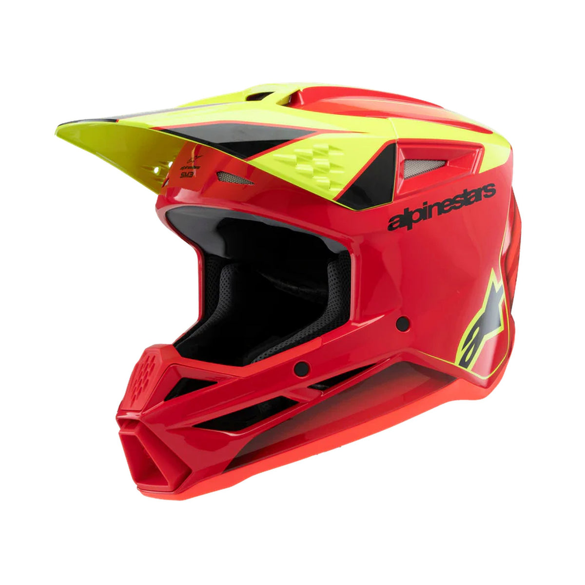 Alpinestars SM3 Youth Fray Rood/Fluogeel/Zwart Crosshelm