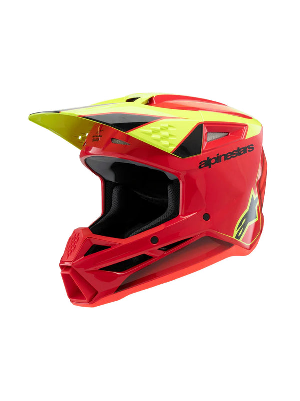 Alpinestars SM3 Youth Fray Rood/Fluogeel/Zwart Crosshelm