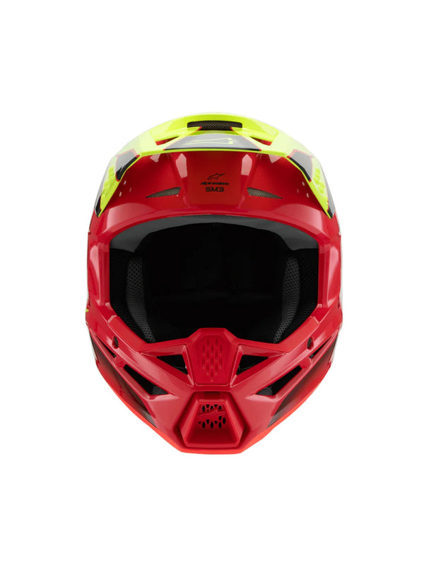 Alpinestars SM3 Youth Fray Rood/Fluogeel/Zwart Crosshelm