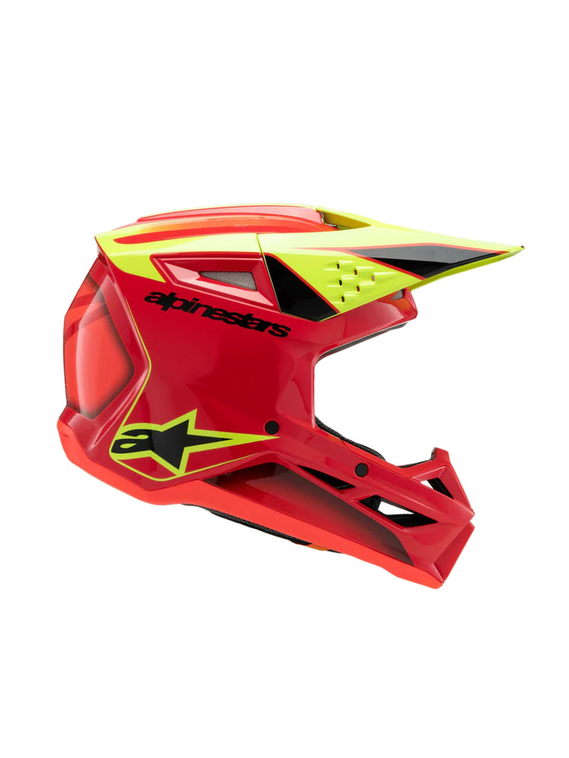 Alpinestars SM3 Youth Fray Rood/Fluogeel/Zwart Crosshelm