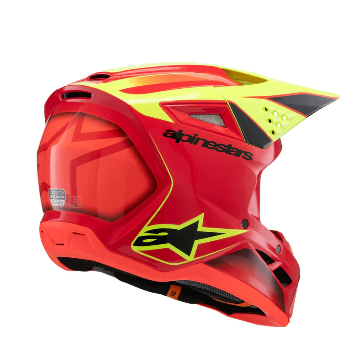 Alpinestars SM3 Youth Fray Rood/Fluogeel/Zwart Crosshelm