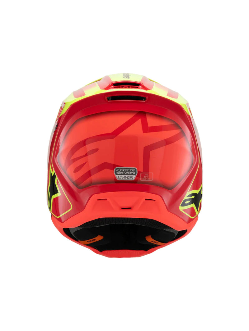 Alpinestars SM3 Youth Fray Rood/Fluogeel/Zwart Crosshelm