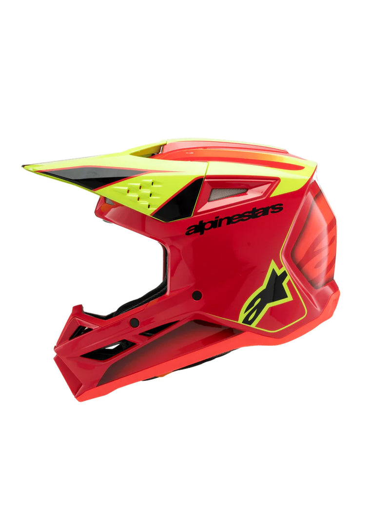 Alpinestars SM3 Youth Fray Rood/Fluogeel/Zwart Crosshelm