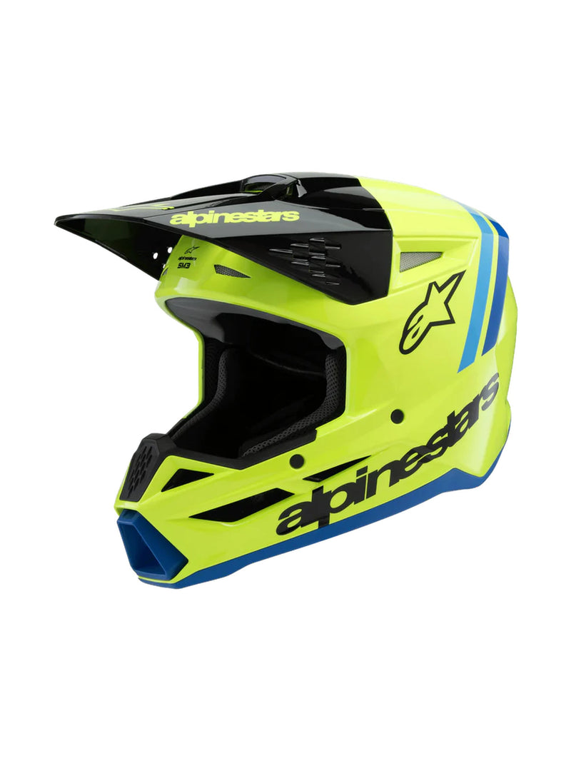 Alpinestars SM3 Youth Radium Fluogeel/Zwart/Blauw Crosshelm