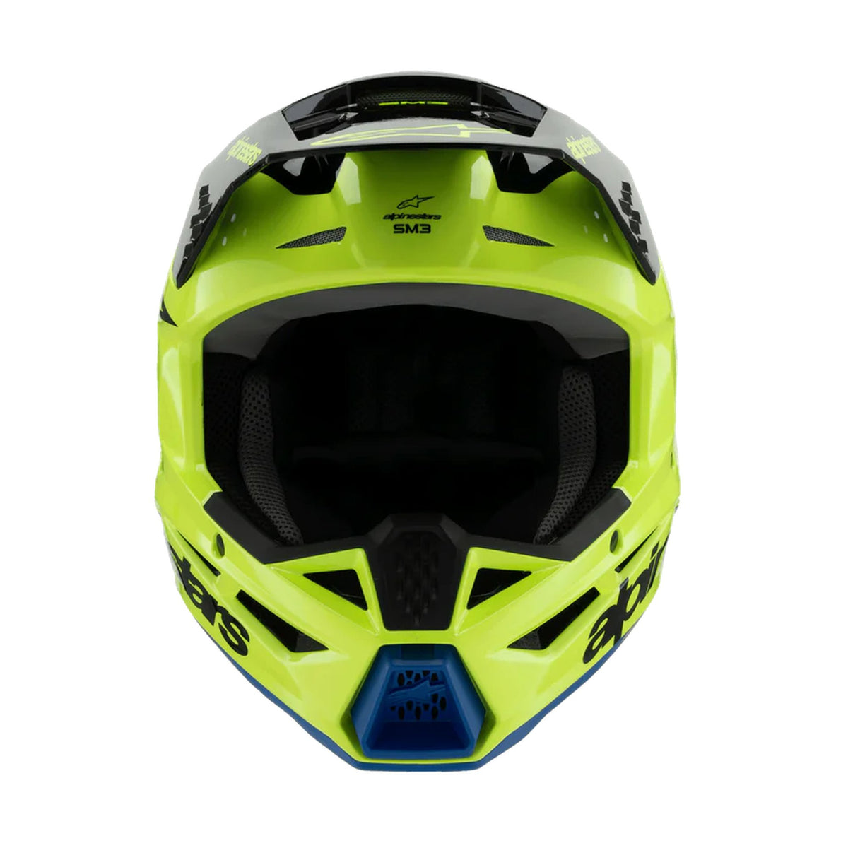 Alpinestars SM3 Youth Radium Fluogeel/Zwart/Blauw Crosshelm