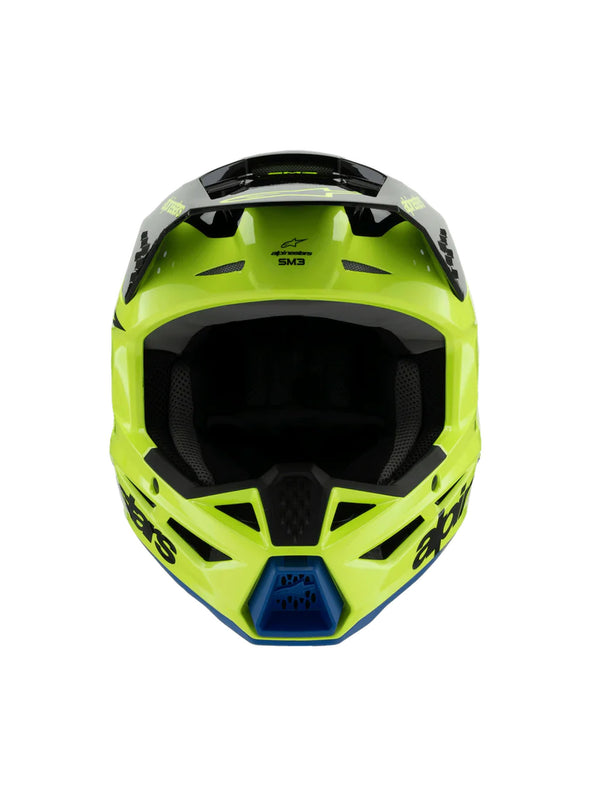 Alpinestars SM3 Youth Radium Fluogeel/Zwart/Blauw Crosshelm