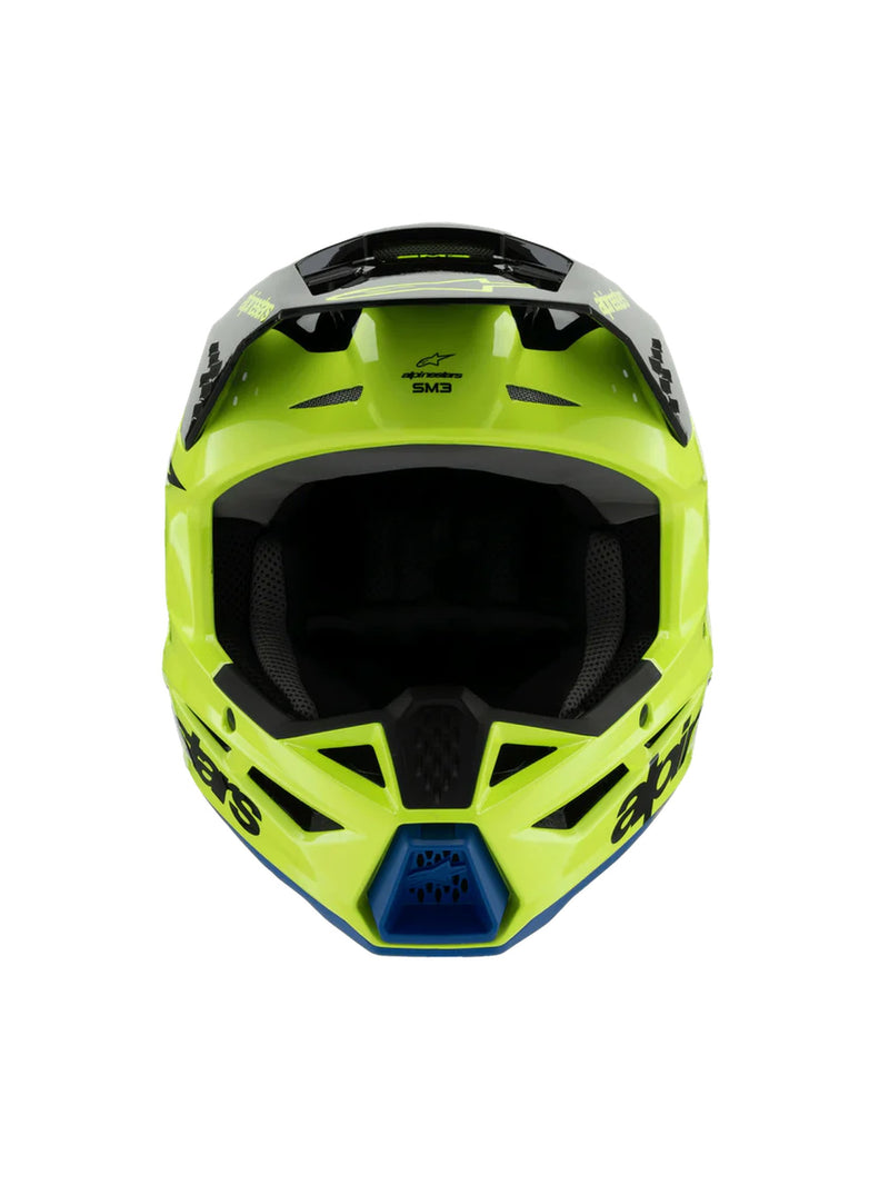 Alpinestars SM3 Youth Radium Fluogeel/Zwart/Blauw Crosshelm