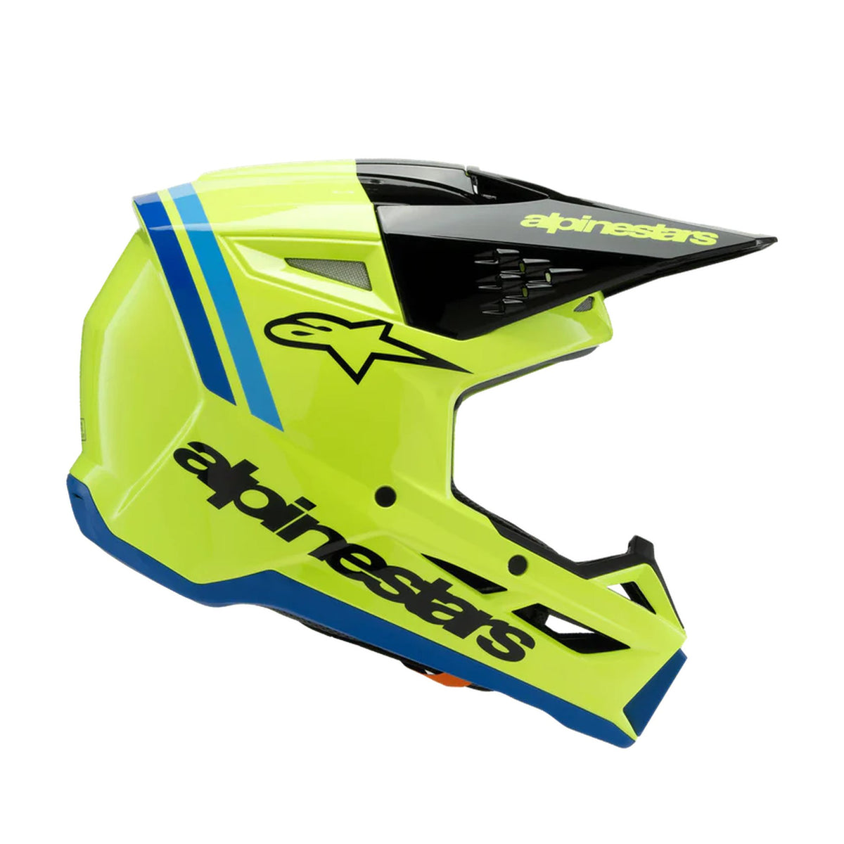 Alpinestars SM3 Youth Radium Fluogeel/Zwart/Blauw Crosshelm
