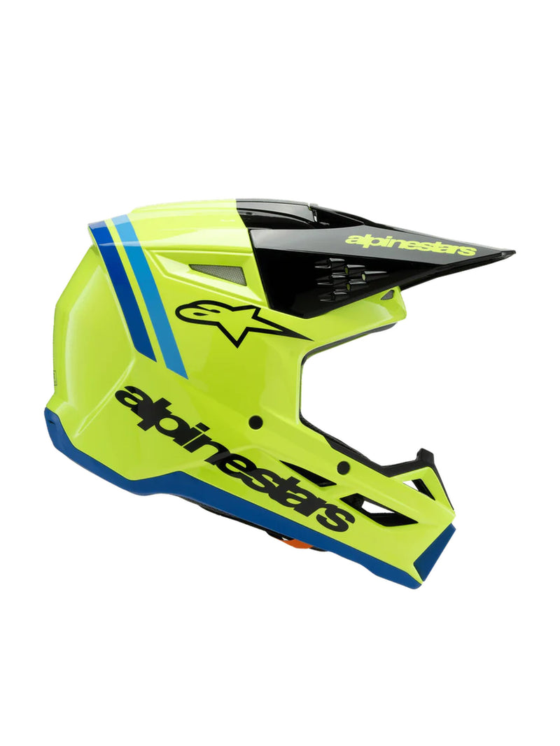 Alpinestars SM3 Youth Radium Fluogeel/Zwart/Blauw Crosshelm
