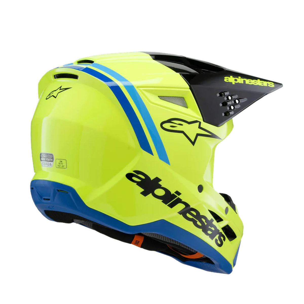 Alpinestars SM3 Youth Radium Fluogeel/Zwart/Blauw Crosshelm