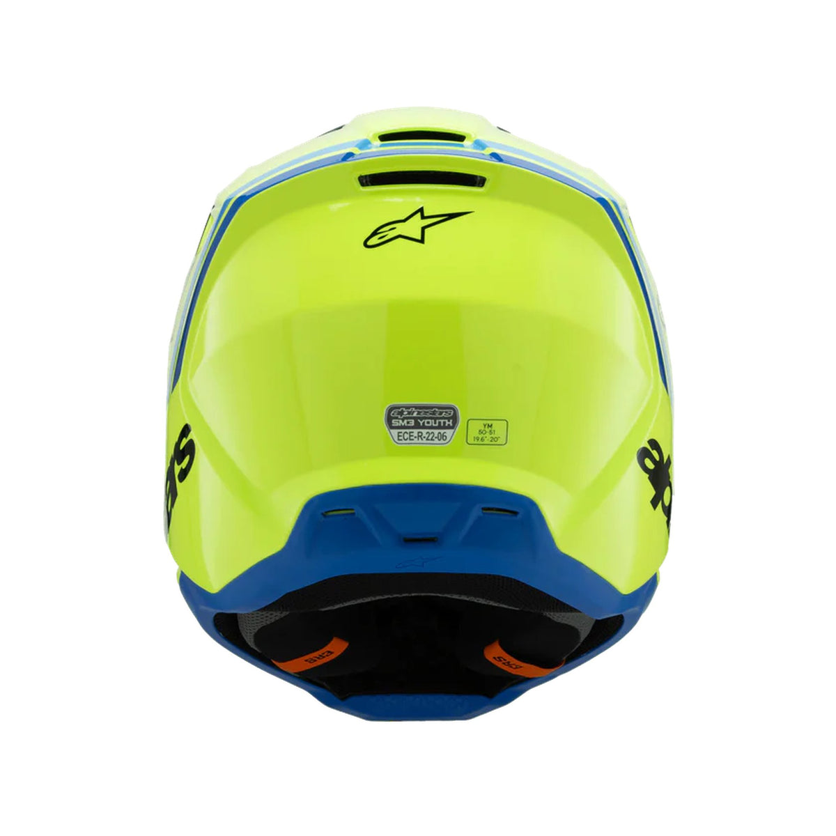 Alpinestars SM3 Youth Radium Fluogeel/Zwart/Blauw Crosshelm
