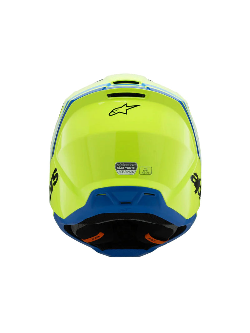 Alpinestars SM3 Youth Radium Fluogeel/Zwart/Blauw Crosshelm