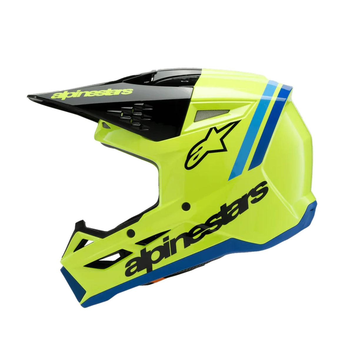 Alpinestars SM3 Youth Radium Fluogeel/Zwart/Blauw Crosshelm