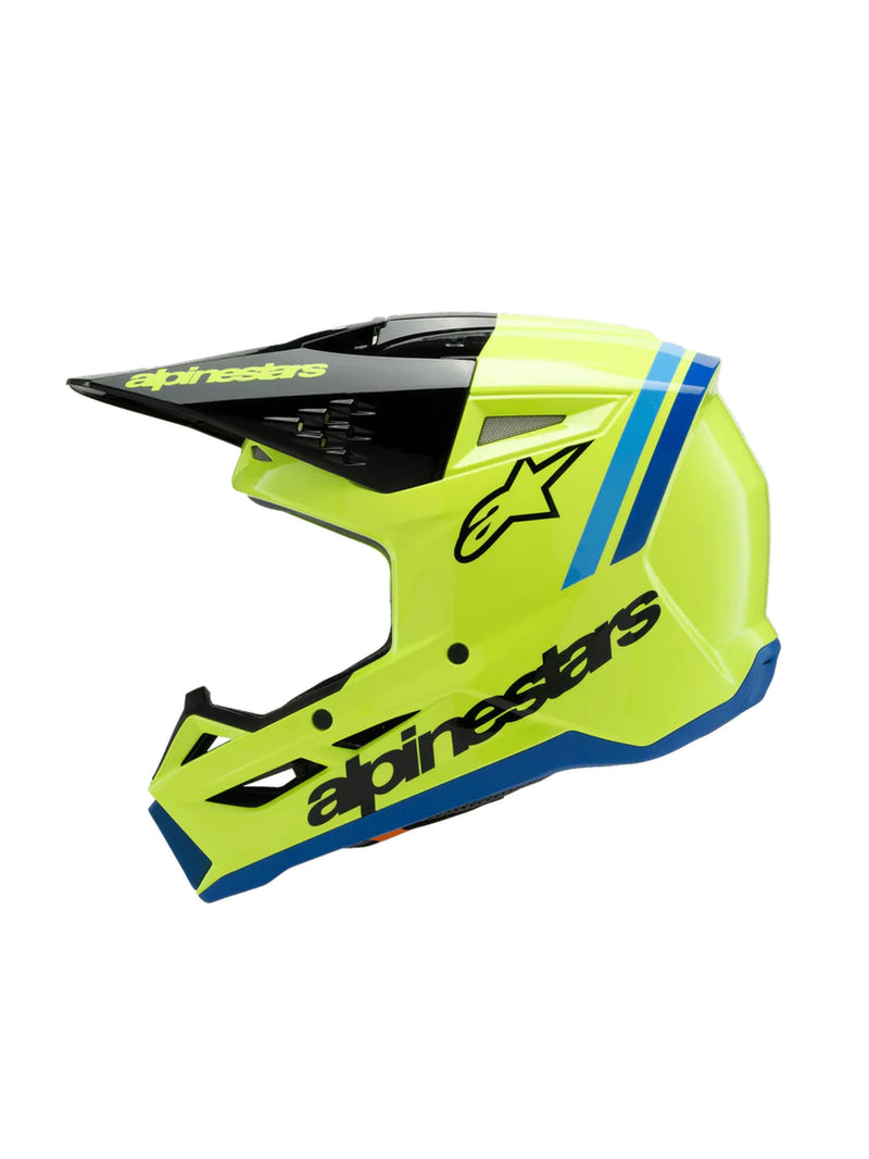 Alpinestars SM3 Youth Radium Fluogeel/Zwart/Blauw Crosshelm