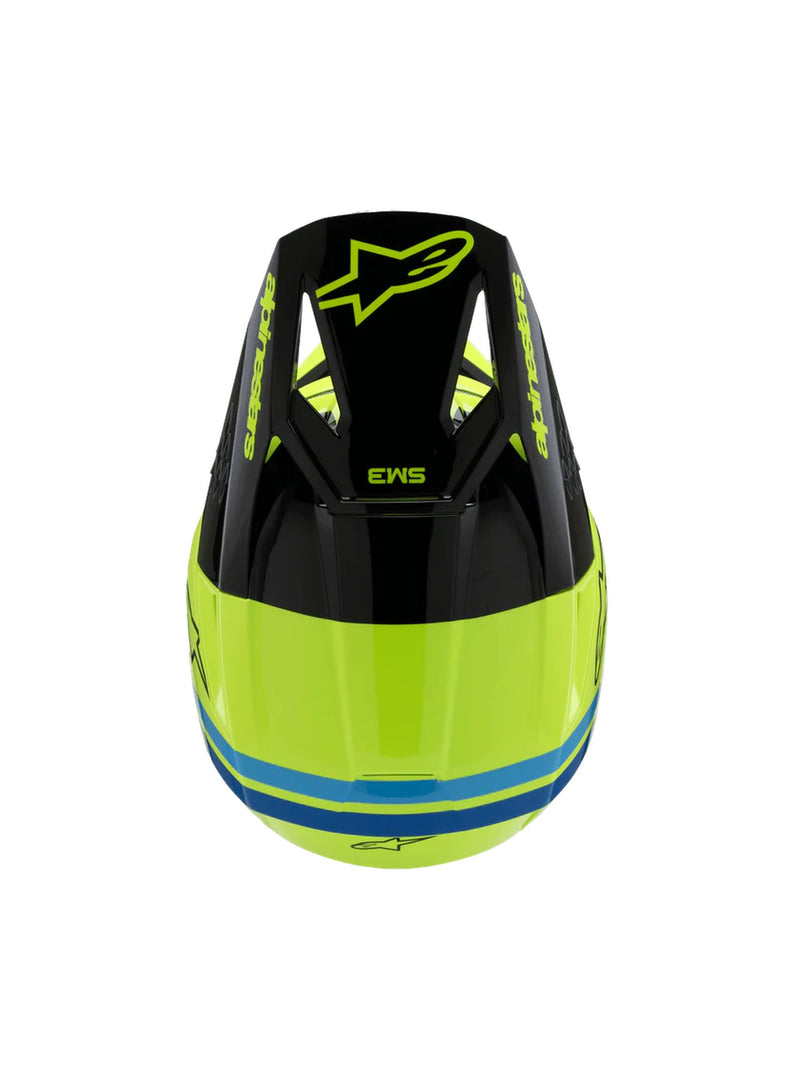 Alpinestars SM3 Youth Radium Fluogeel/Zwart/Blauw Crosshelm