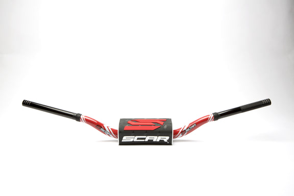 Scar O² Stuur Ø28,6 mm Yamaha YZ/YZF Stuur rood, Stuurkussen zwart