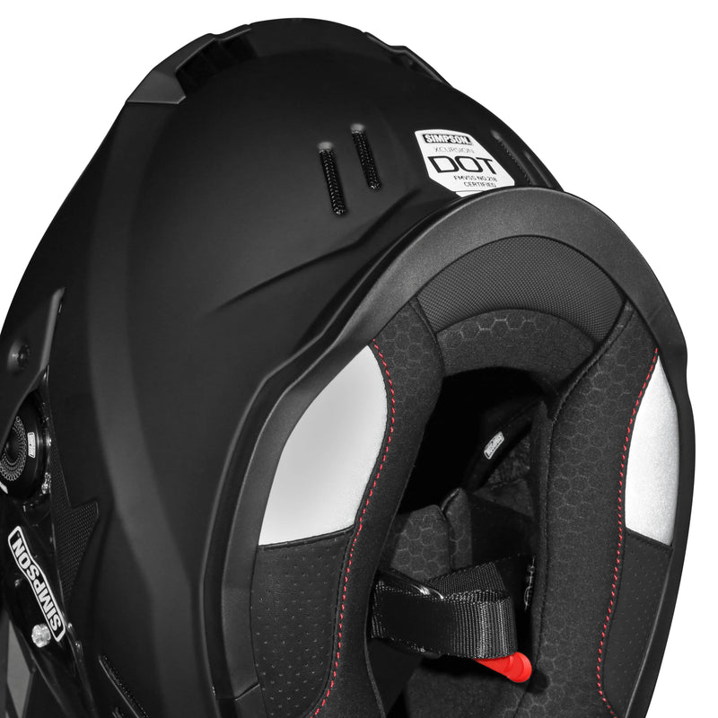 Simpson Xcursion Solid Matt Black Adventure Full-Face Motorcycle Helmet