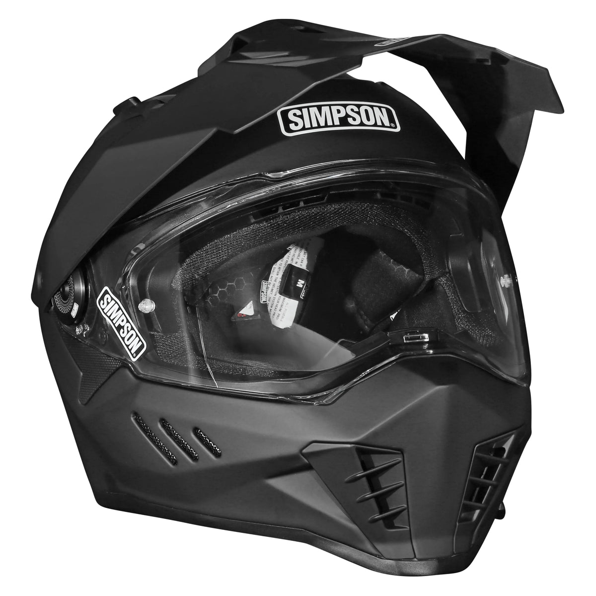 Simpson Xcursion Solid Matt Black Adventure Full-Face Motorcycle Helmet