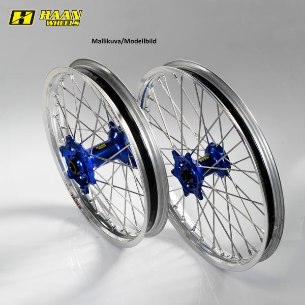 Haan Komplett-Rad 17x5,00 SX&SXF&EXC 1995-2023 Felge silber, Nabe blau