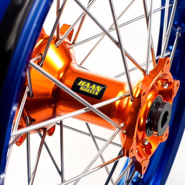 Haan Compleet Wiel 21x1,60 Kawasaki KX 125/250 KXF250/450 2006-2020 Naaf oranje, Velg blauw