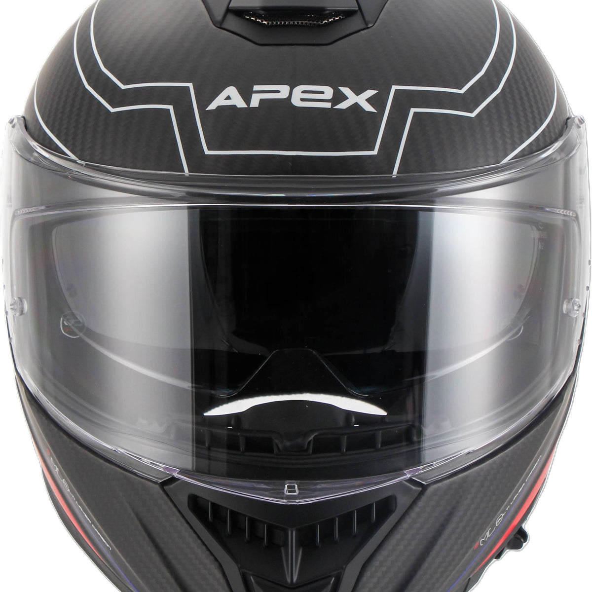 Apex FC500 Carbon Integraalhelm Assen Wit/Rood/Blauw Mat