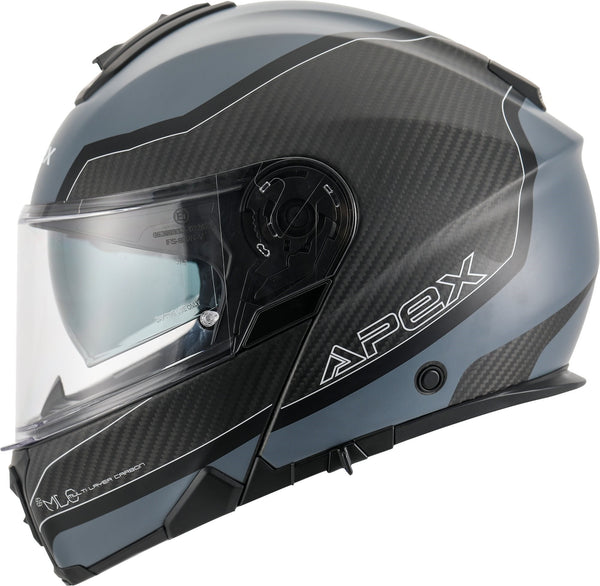 Apex MC500 Carbon Systeemhelm Dolomites Zwart/Grijs/Zilver Glans