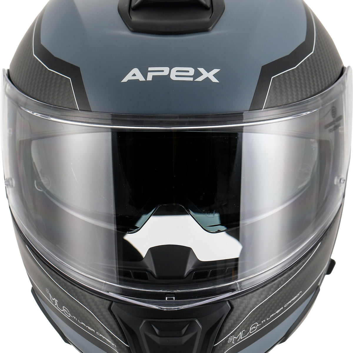 Apex MC500 Carbon Systeemhelm Dolomites Zwart/Grijs/Zilver Glans