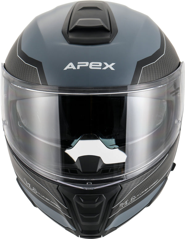 Apex MC500 Carbon Systeemhelm Dolomites Zwart/Grijs/Zilver Glans